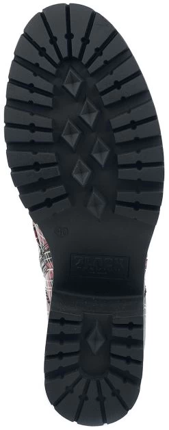 "Black Lace-Up Boots With Checked Pattern And Heel" Boot Black By Black Premium By EMP -Fashion Lady Clothing Shop 499436a5