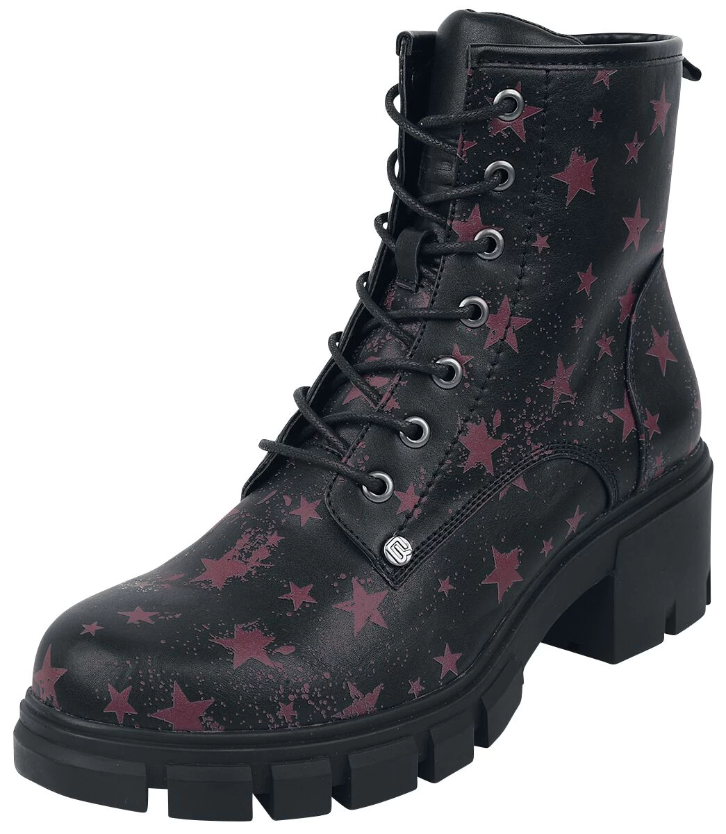 "Black Boots With Star Pattern" Boot Black By RED By EMP 1 "Black Boots With Star Pattern" Boot Black By RED By EMP
