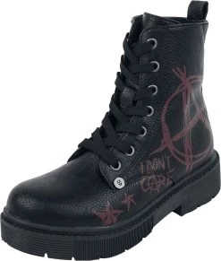 "Boots With Anarchy Print" Children's Boots Black By Rock Rebel By EMP