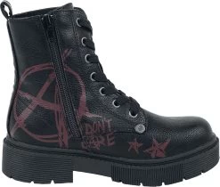 "Boots With Anarchy Print" Children's Boots Black By Rock Rebel By EMP -Fashion Lady Clothing Shop 503855a3