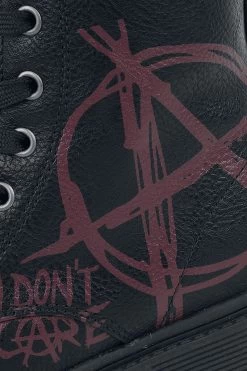 "Boots With Anarchy Print" Children's Boots Black By Rock Rebel By EMP -Fashion Lady Clothing Shop 503855d