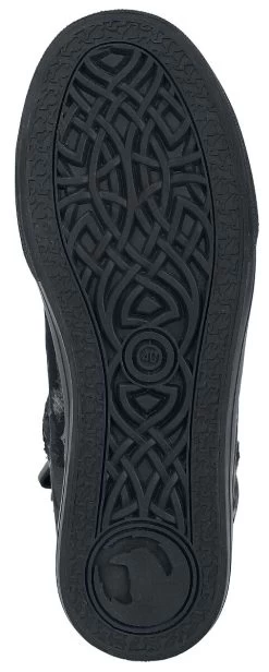 "Sneakers With Floral Print" Sneakers High Black By Black Premium By EMP -Fashion Lady Clothing Shop 504450a5