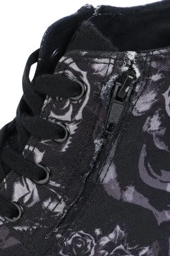 "Sneakers With Floral Print" Sneakers High Black By Black Premium By EMP -Fashion Lady Clothing Shop 504450d