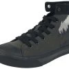 "Sneakers With Forest And Wolf Print" Sneakers High Dark Grey By Black Premium By EMP