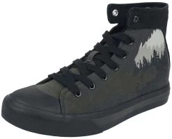 "Sneakers With Forest And Wolf Print" Sneakers High Dark Grey By Black Premium By EMP