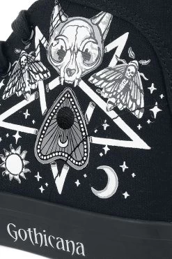 "Sneakers With Pentagrams And Occult Symbols" Sneakers High Black By Gothicana By EMP -Fashion Lady Clothing Shop 504897d