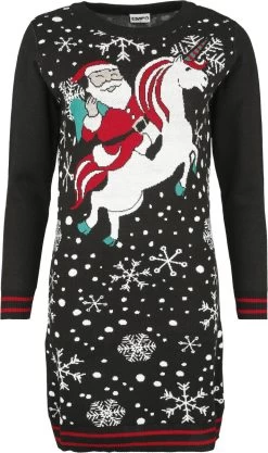 "Santa Riding Unicorn" Medium-length Dress Multicolour By Ugly Christmas Sweater