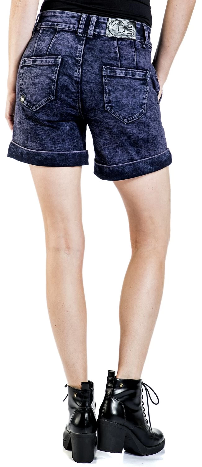 "Denim Shorts With Purple Wash" Shorts Aubergine By Black Premium By EMP 6 "Denim Shorts With Purple Wash" Shorts Aubergine By Black Premium By EMP - Image 6