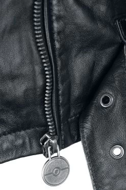 "Pikachu - Rocks" Leather Jacket Black By Pokémon -Fashion Lady Clothing Shop 507287d