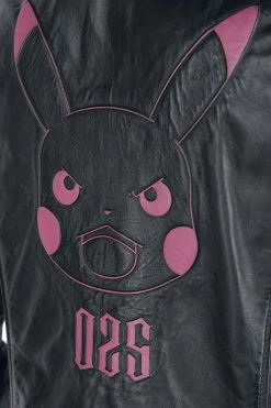 "Pikachu - Rocks" Leather Jacket Black By Pokémon -Fashion Lady Clothing Shop 507287d3