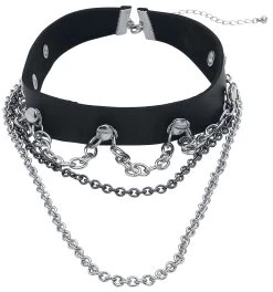 "Chained Choker" Choker Black-silver By Gothicana By EMP