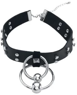 "Ring Choker" Choker Black-silver By Gothicana By EMP
