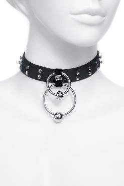 "Ring Choker" Choker Black-silver By Gothicana By EMP -Fashion Lady Clothing Shop 508717c