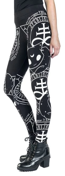 "Cat Craft Leggings" Leggings Black-white By Heartless -Fashion Lady Clothing Shop 509760wa2