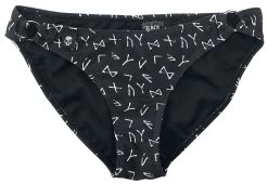 "Bikini Bottoms With Rune Print" Bikini Bottom Black By Black Premium By EMP