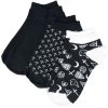 "Three-pack Of Socks With Cross And Pentagram Motifs" Socks Black By Gothicana By EMP
