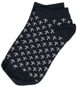 "Three-pack Of Socks With Cross And Pentagram Motifs" Socks Black By Gothicana By EMP -Fashion Lady Clothing Shop 511780a3