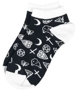 "Three-pack Of Socks With Cross And Pentagram Motifs" Socks Black By Gothicana By EMP -Fashion Lady Clothing Shop 511780a4