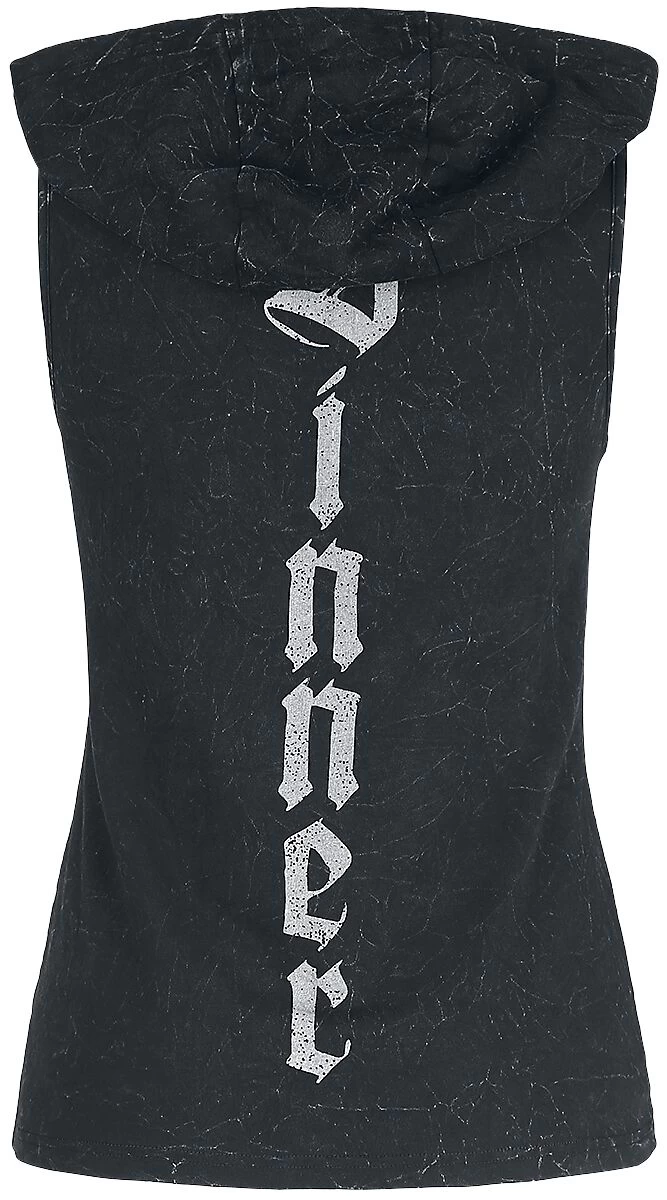 "Printed Hooded Top" Top Dark Grey By Rock Rebel By EMP 2 "Printed Hooded Top" Top Dark Grey By Rock Rebel By EMP - Image 2