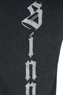 "Printed Hooded Top" Top Dark Grey By Rock Rebel By EMP 7 "Printed Hooded Top" Top Dark Grey By Rock Rebel By EMP -Fashion Lady Clothing Shop 512394d