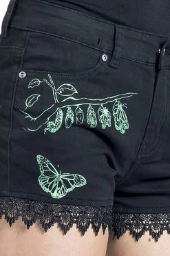 "Shorts With Butterfly Print" Shorts Black By Gothicana By EMP -Fashion Lady Clothing Shop 512506d
