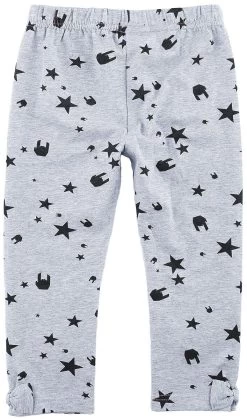 "Set Of Two Kids’ Leggings With Rock Hand And Stars" Leggings Black-grey By EMP Stage Collection -Fashion Lady Clothing Shop 512542c2
