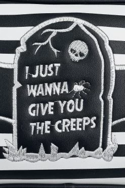 "I Just Wanna Give You The Creeps" Handbag Black-white By Banned Alternative -Fashion Lady Clothing Shop 515500d