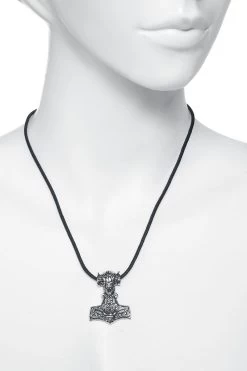 "Thor's Hammer" Necklace Silver-coloured By EtNox Hard And Heavy 6 "Thor's Hammer" Necklace Silver-coloured By EtNox Hard And Heavy -Fashion Lady Clothing Shop 515567c
