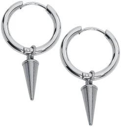 "Spike Hoop Earrings" Earring Silver-coloured By EtNox