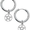 "Pentagram Hoops" Earring Silver-coloured By EtNox