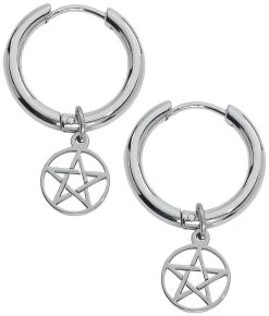 "Pentagram Hoops" Earring Silver-coloured By EtNox