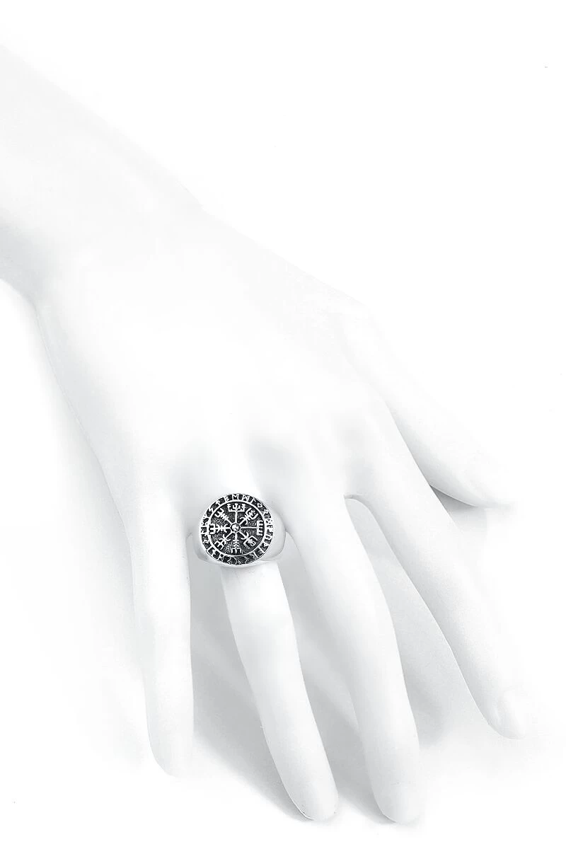 "Vegvisir" Ring Silver-coloured By EtNox Magic And Mystic 4 "Vegvisir" Ring Silver-coloured By EtNox Magic And Mystic - Image 4