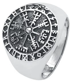 "Vegvisir" Ring Silver-coloured By EtNox Magic And Mystic 9 "Vegvisir" Ring Silver-coloured By EtNox Magic And Mystic -Fashion Lady Clothing Shop 515690d