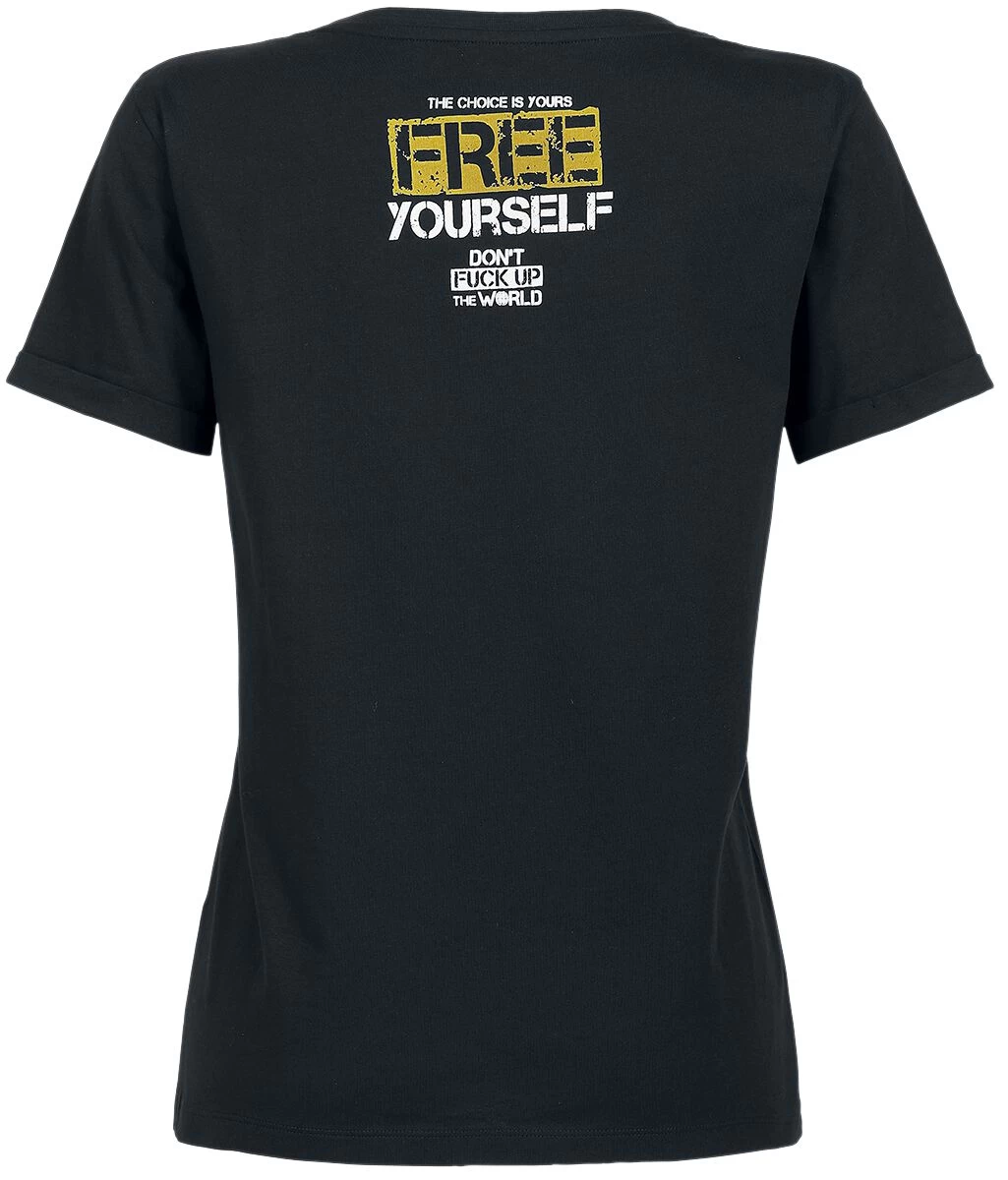 "Don't Fuck Up The World - Black T-shirt With Print" T-Shirt Black By EMP Special Collection 3 "Don't Fuck Up The World - Black T-shirt With Print" T-Shirt Black By EMP Special Collection - Image 3