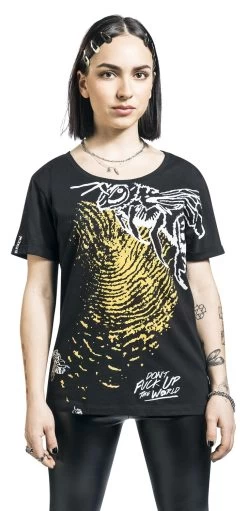 "Don't Fuck Up The World - Black T-shirt With Print" T-Shirt Black By EMP Special Collection 10 "Don't Fuck Up The World - Black T-shirt With Print" T-Shirt Black By EMP Special Collection -Fashion Lady Clothing Shop 519336wa