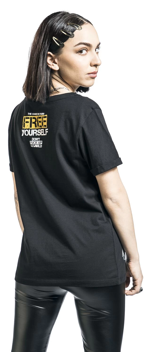 "Don't Fuck Up The World - Black T-shirt With Print" T-Shirt Black By EMP Special Collection 6 "Don't Fuck Up The World - Black T-shirt With Print" T-Shirt Black By EMP Special Collection - Image 6