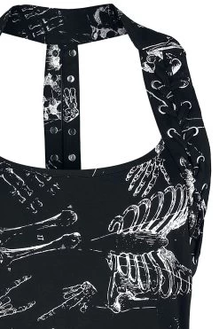 "Anatomy Bone Dress" Short Dress Black-white By Vixxsin -Fashion Lady Clothing Shop 519873d