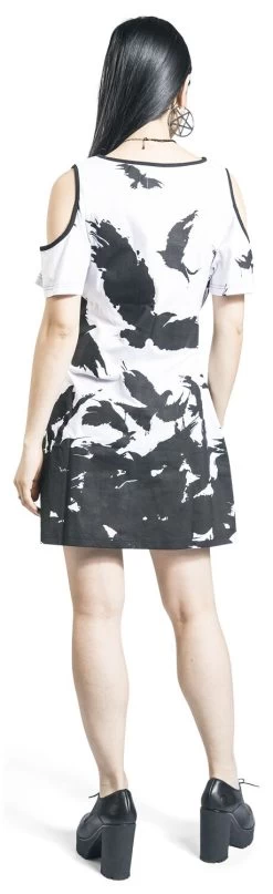 "Night Of The Crow Top" T-Shirt Black-white By Vixxsin -Fashion Lady Clothing Shop 519959wb