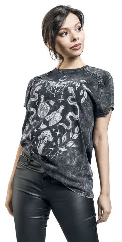 "T-shirt With Alchemy Print" T-Shirt Black By Gothicana By EMP -Fashion Lady Clothing Shop 520319wa