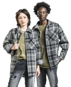 "EMP Special Collection X Urban Classics Unisex Chequered Flannel Shirt" Flanel Shirt Grey By EMP Special Collection