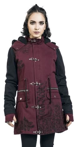 "Winter Jacket With Rock Rebel Prints" Winter Jacket Red-black By Rock Rebel By EMP -Fashion Lady Clothing Shop 521631wa