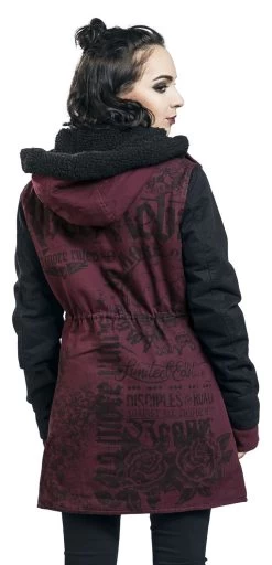 "Winter Jacket With Rock Rebel Prints" Winter Jacket Red-black By Rock Rebel By EMP -Fashion Lady Clothing Shop 521631wb