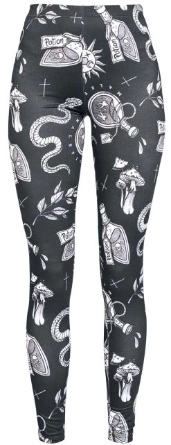 "Leggings With All-Over Print" Leggings Black By Gothicana By EMP