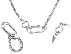 "Basic Clip" Necklace Silver-coloured By Black Premium By EMP