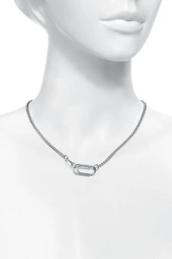 "Basic Clip" Necklace Silver-coloured By Black Premium By EMP -Fashion Lady Clothing Shop 522266c
