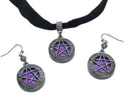 "Shiny Pentagram" Choker Black By Gothicana By EMP