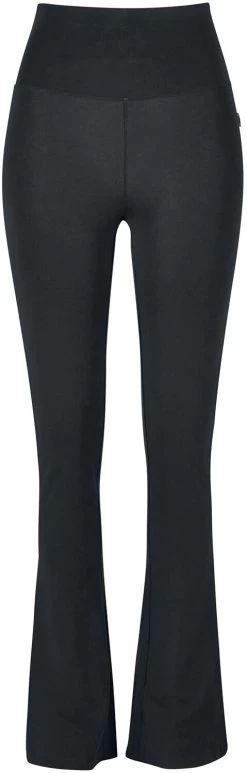 "Ladies Organic Stretch Jersey Bootcut Leggings" Leggings Black By Urban Classics