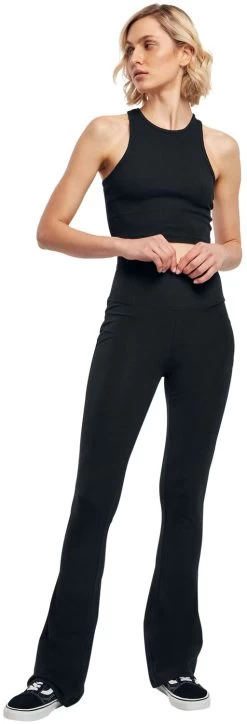 "Ladies Organic Stretch Jersey Bootcut Leggings" Leggings Black By Urban Classics -Fashion Lady Clothing Shop 522697wa