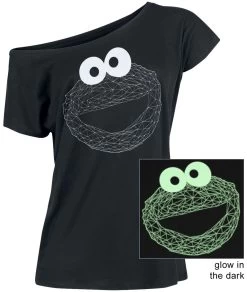 "Cookie Glow" T-Shirt Black By Sesame Street