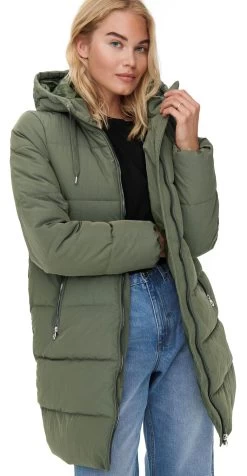 "Dolly Long Puffer Coat" Coats Olive By Only -Fashion Lady Clothing Shop 523346wa